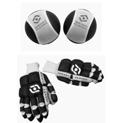 PACK GLOVES AND KNEE PAD HOCKEYPLAYER FABRIC