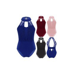 HEGHERFEL - SLEEVELESS LYCRA LEOTARD WITH TULLE