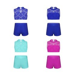 HEGHERFEL - TOP SENZA MANICHE CON SHORTS IN TULLE E LYCRA