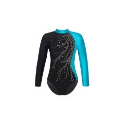 HEGHERFEL - MAILLOT BICOLOR DE MÀNIGA LLARGA+STRASS