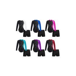HEGHERFEL - BODY/MAILLOT COM MANGAS + STRASS E CALÇÕES